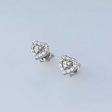 Пусеты из комбинированного золота с бриллиантами