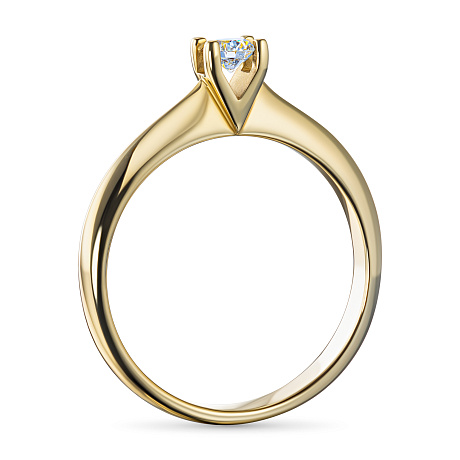 Помолвочное кольцо из желтого золота с бриллиантом