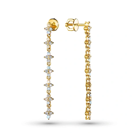 Пусеты из желтого золота