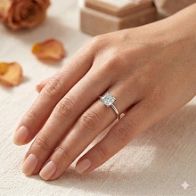 Помолвочное кольцо из белого золота с бриллиантом выращенным