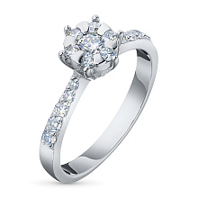 Кольцо из белого золота c бриллиантами