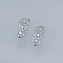 Серьги из серебра c бриллиантами