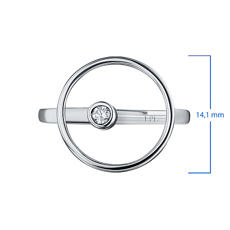 Кольцо из белого золота с бриллиантом