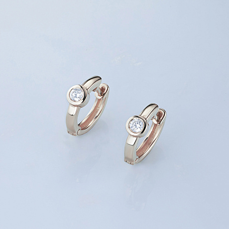 Серьги из красного золота с бриллиантами