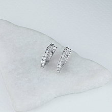 Серьги из серебра c бриллиантами