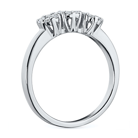 Классическое кольцо из белого золота с бриллиантами