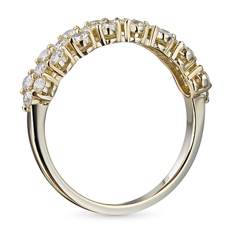 Классическое кольцо из желтого золота с бриллиантами