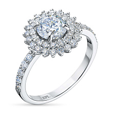 Классическое кольцо из комбинированного золота c бриллиантами