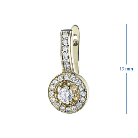 Серьги из желтого золота с бриллиантами