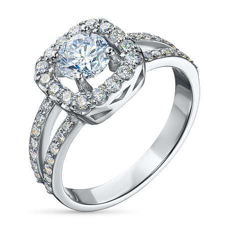 Классическое кольцо из белого золота