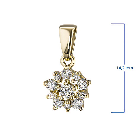 Подвеска из желтого золота с бриллиантами