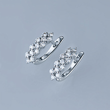 Серьги из серебра c бриллиантами