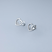 Пусеты из белого золота c бриллиантами