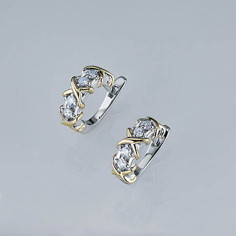 Серьги из комбинированного золота