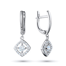 Серьги из белого золота c бриллиантами