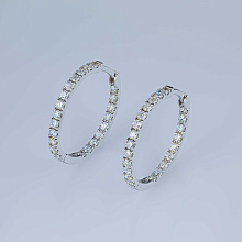 Серьги из белого золота c бриллиантами