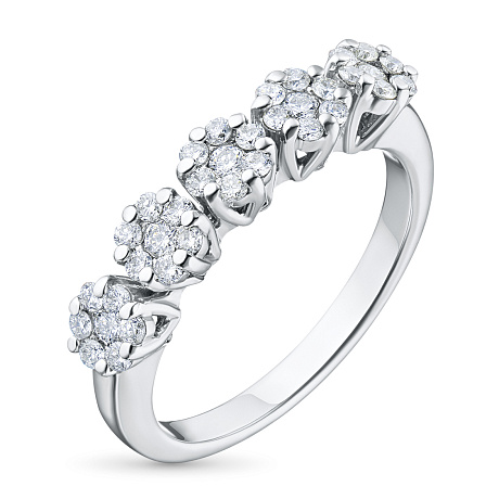 Кольцо из белого золота с бриллиантами