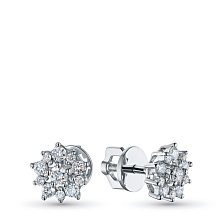 Пусеты из белого золота c бриллиантами