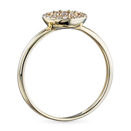 Классическое кольцо из желтого золота с бриллиантами