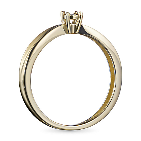 Помолвочное кольцо из желтого золота с бриллиантом