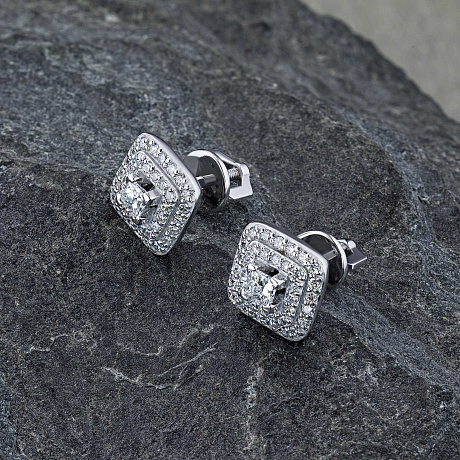 Пусеты из белого золота