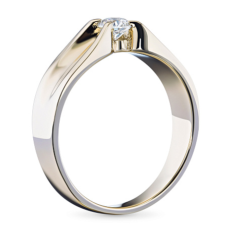 Кольцо из желтого золота с бриллиантом