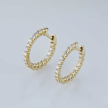 Серьги из желтого золота c бриллиантами