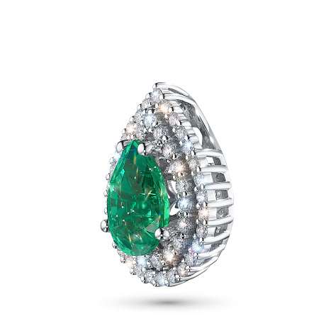 Подвеска из комбинированного золота с и изумрудом