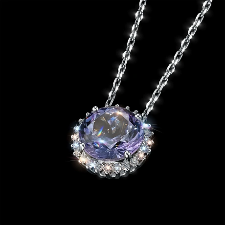 Подвеска из комбинированного золота с и танзанитом