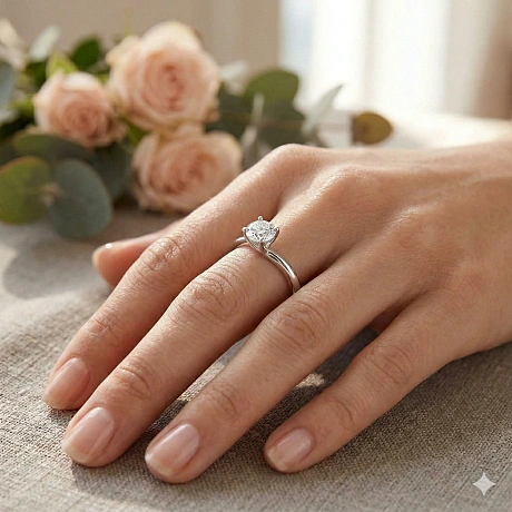 Помолвочное кольцо из белого золота