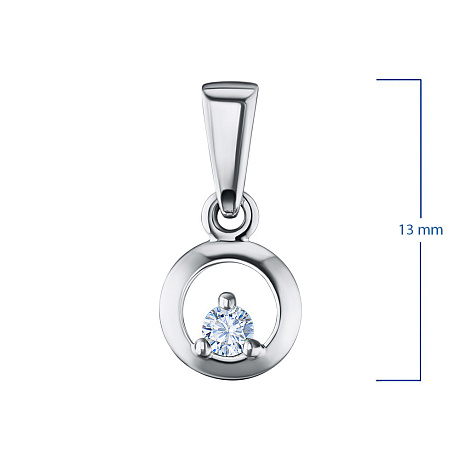Классическая подвеска из серебра с бриллиантом