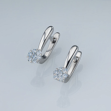Серьги из серебра c бриллиантами