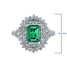 Кольцо из комбинированного золота с и изумрудом и бриллиантами