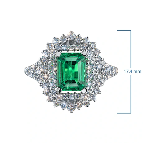 Кольцо из комбинированного золота с и изумрудом