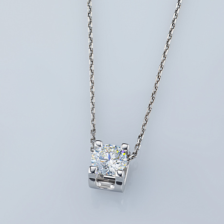 Классическая подвеска из белого золота