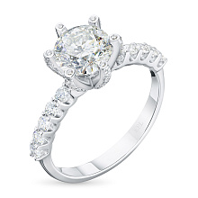 Кольцо из белого золота c бриллиантами