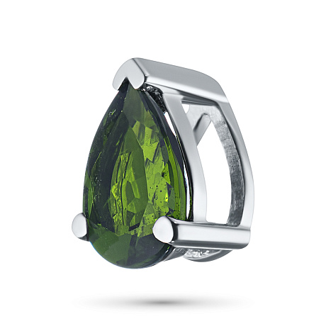 Подвеска из серебра с хромдиопсидом