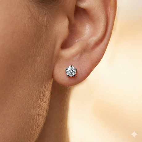 Пусеты из белого золота