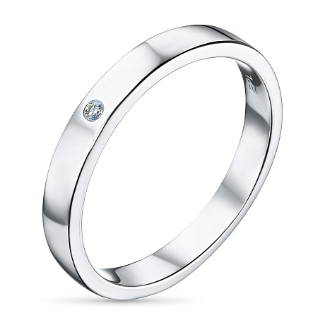 Обручальное кольцо из белого золота