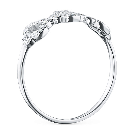 Классическое кольцо из белого золота с бриллиантами