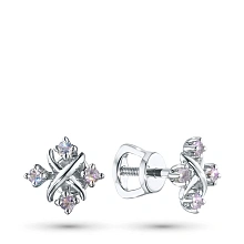 Пусеты из серебра с танзанитами