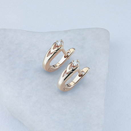 Серьги из красного золота с бриллиантами