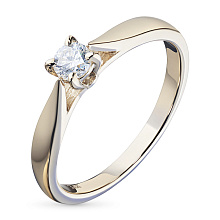 Кольцо из желтого золота с бриллиантом