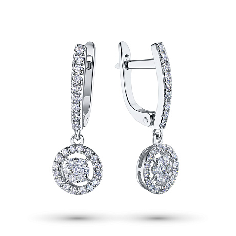 Серьги из белого золота с бриллиантами