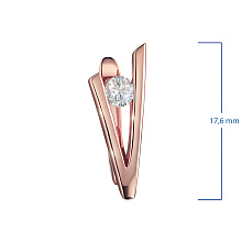 Серьги из красного золота с бриллиантом