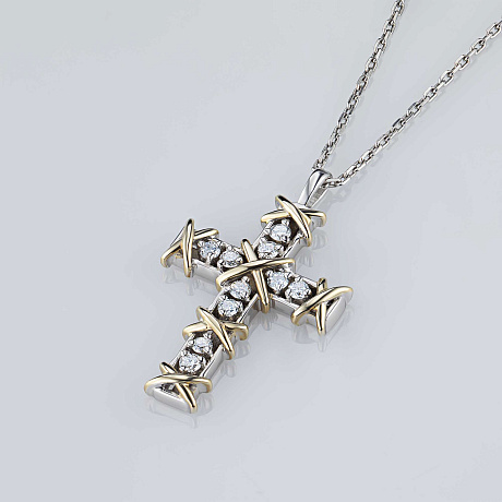 Подвеска из комбинированного золота