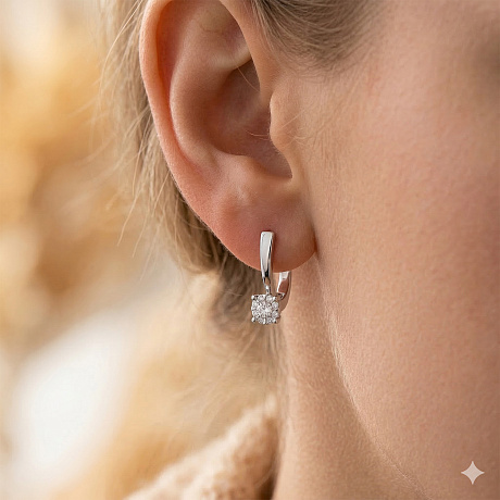 Серьги из белого золота