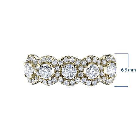 Классическое кольцо из желтого золота с бриллиантами