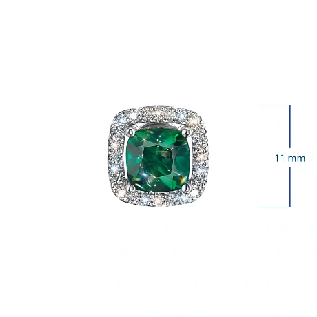 Пусеты из комбинированного золота с и изумрудами