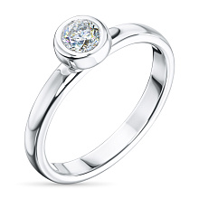 Кольцо из белого золота с бриллиантом